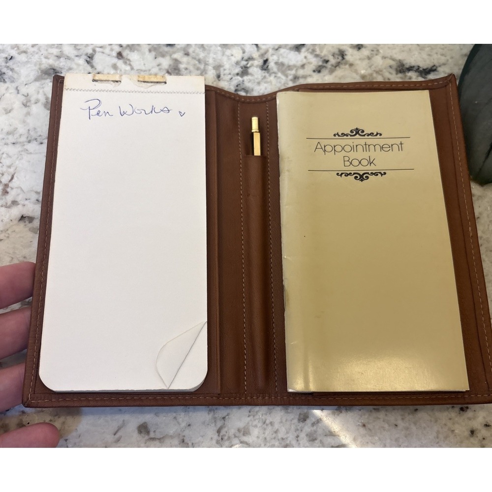 Vintage Etienne Aigner Leather Small Appointment note Book Organizer Pen Purse - Picture 4 of 16